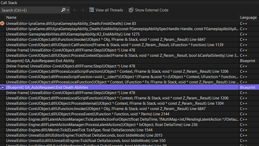 Debug with Visual Studio screenshot